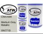 Preview: Chevrolet, Medium Gray Metallic, WA7719: 500ml Lackdose + 500ml Klarlack + 250ml Härter - Set, von ATW Autoteile West.
